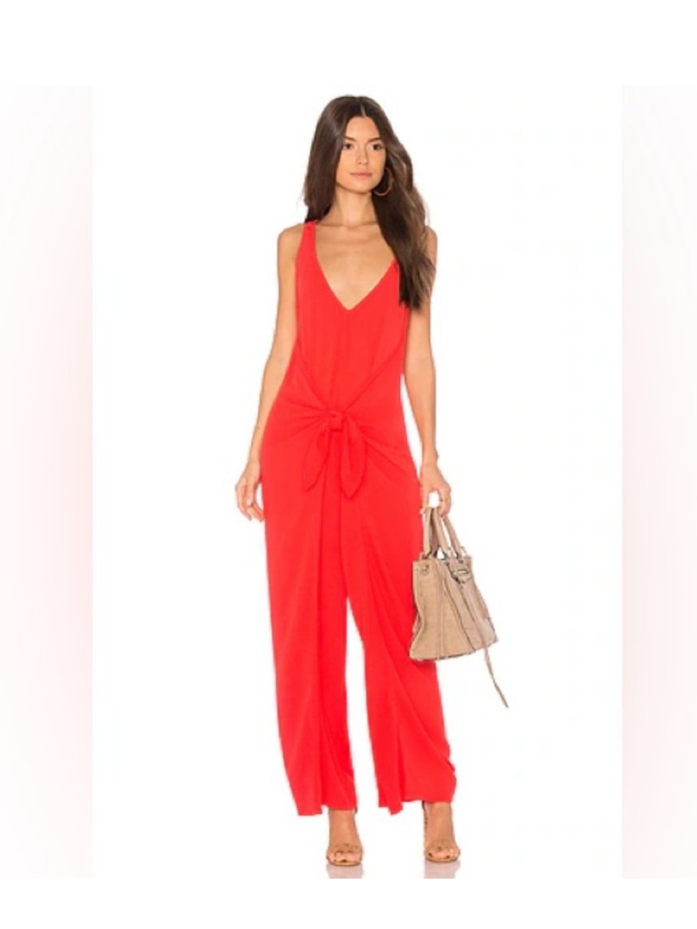 Mara Hoffman Swim Muriel Jumpsuit Size M Red Wide Leg One Piece